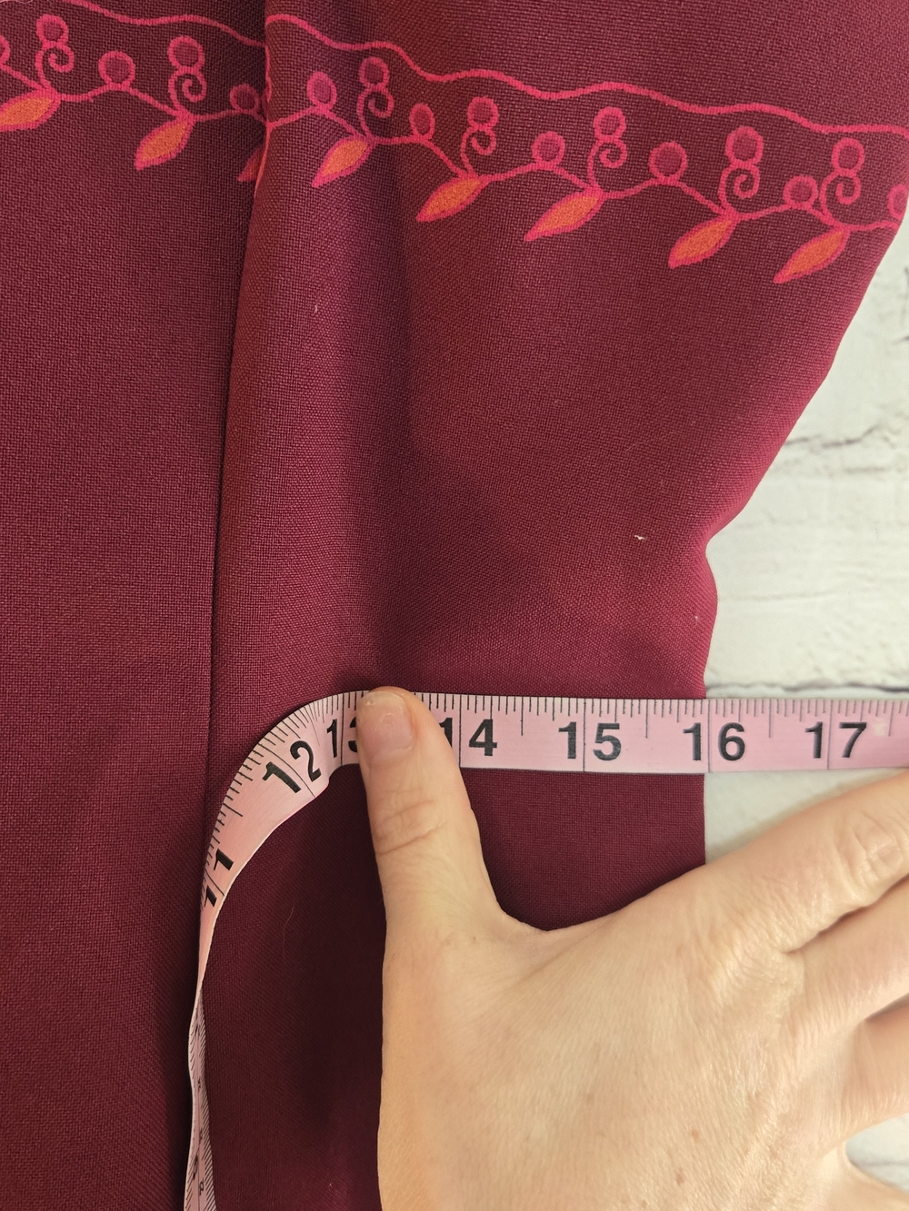 Vtg y2k 'No Boundaries' Burgundy floral trim boho preppy whimsigoth mini dress L - Picture 4 of 8